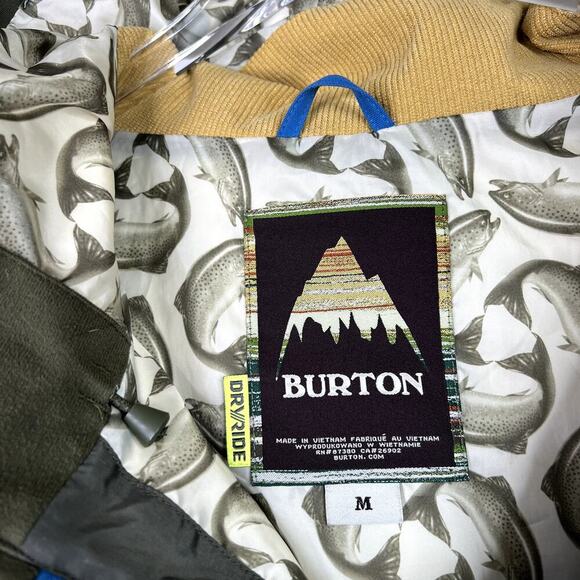 Burton x Mountain Dew MB Folsom Jacket Blue Green Snowboard Ski Men's MEDIUM - Picture 8 of 15